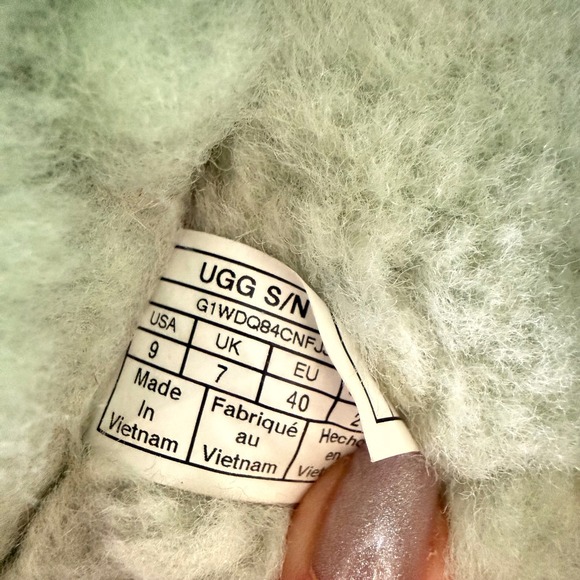UGG Coquette Mint Green Suede Sheepskin Slippers Womens 9 G1WDQ84CNFJ - Picture 7 of 13